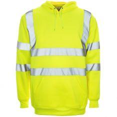 Supertouch Hi Vis Yellow Hooded Sweatshirt - 2XL
