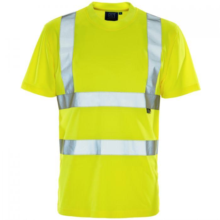 Supertouch Orange High Vis Visibility Mens Work Polo Shirt Short Sleeve Bird Eye 