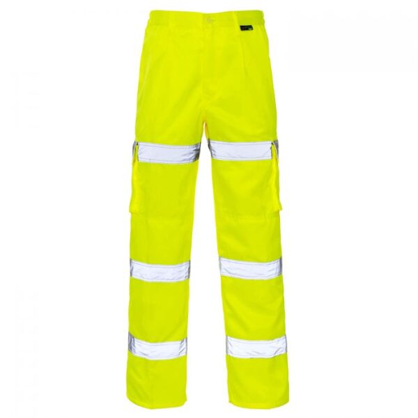 Supertouch Hi Vis Yellow 3 Band Combat Trousers