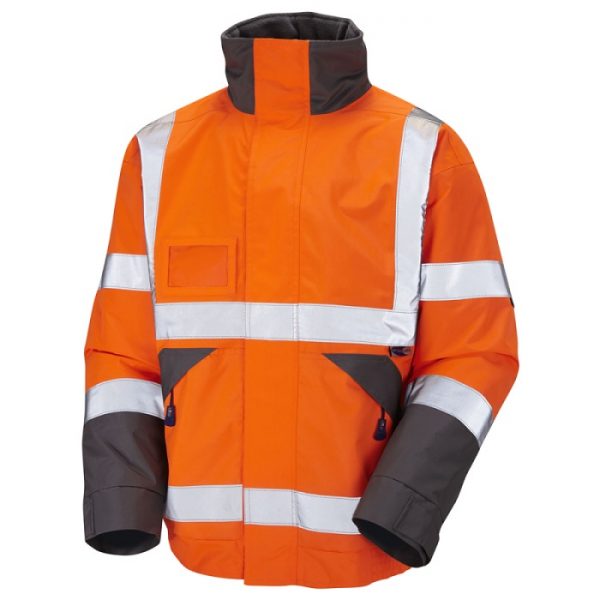 Leo Workwear Bickington Hi Vis Superior Bomber Jacket Orange