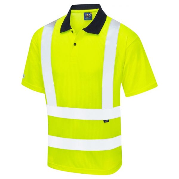 Leo Workwear Croyde Hi Vis Polo Shirt Yellow