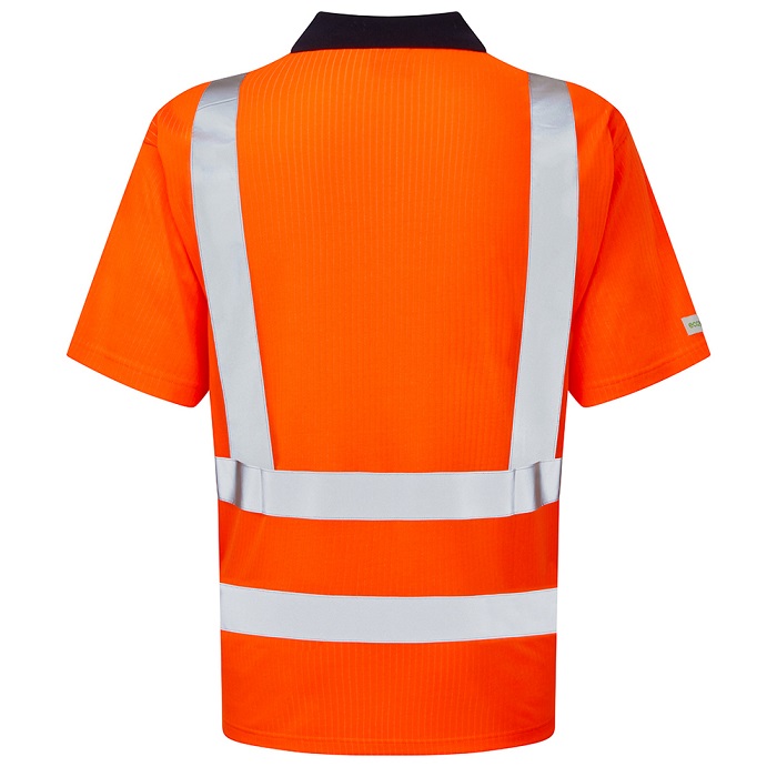 Leo Workwear Croyde Polo Shirt Orange Back