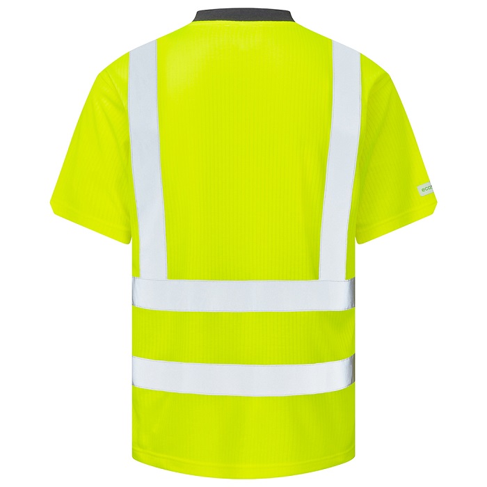 Leo Workwear Newport Hi Vis T Shirt Yellow Back