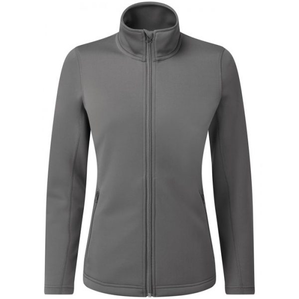 premier women's zip through sweatshirt dark grey