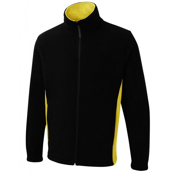 Uc Bd Huneek two tone full zip fleece jacket black/yellow