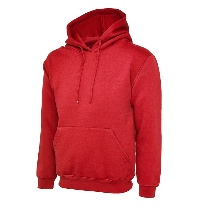 UC510 uneek ladies deluxe hooded sweatshirt red
