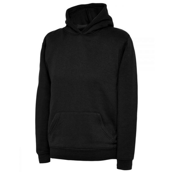 Uneek UX childrens hooded sweatshirt Black