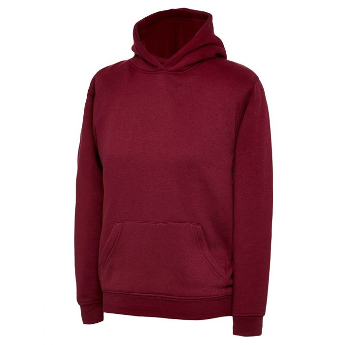 Uneek UX childrens hooded sweatshirt maroon