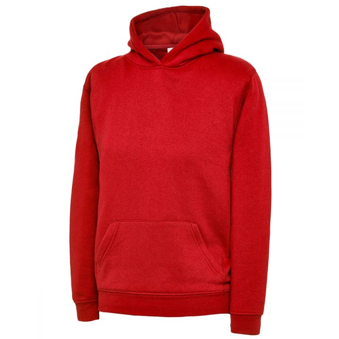 Uneek UX childrens hooded sweatshirt red