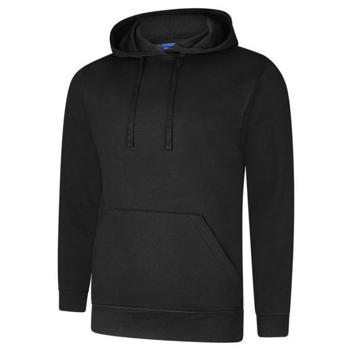 Uneek Deluxe Hooded Sweatshirt Black