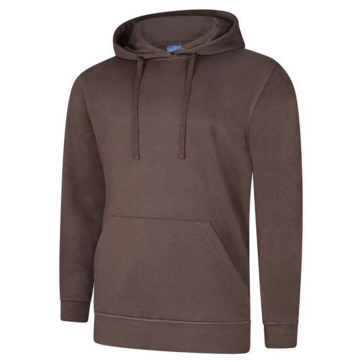 Uneek Deluxe Hooded Sweatshirt Brown