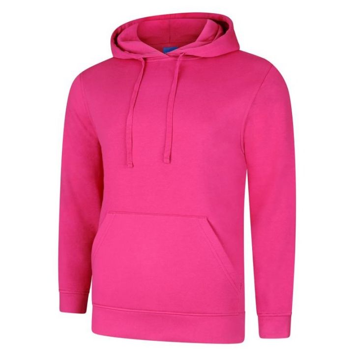 Uneek Deluxe Hooded Sweatshirt Hot Pink