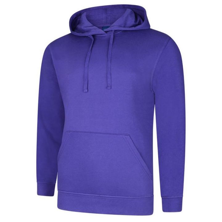 Uneek Deluxe Hooded Sweatshirt Purple